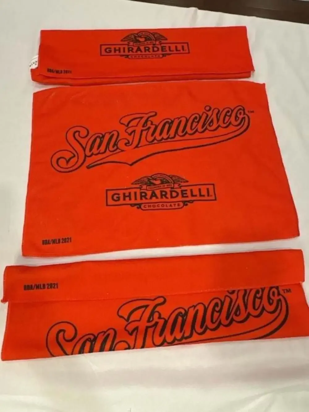 San Francisco Giants Ghirardelli 2021 MLB Giveaway Rally Towel Lot of 3